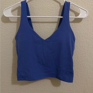 Blue V-Neck Crop Top